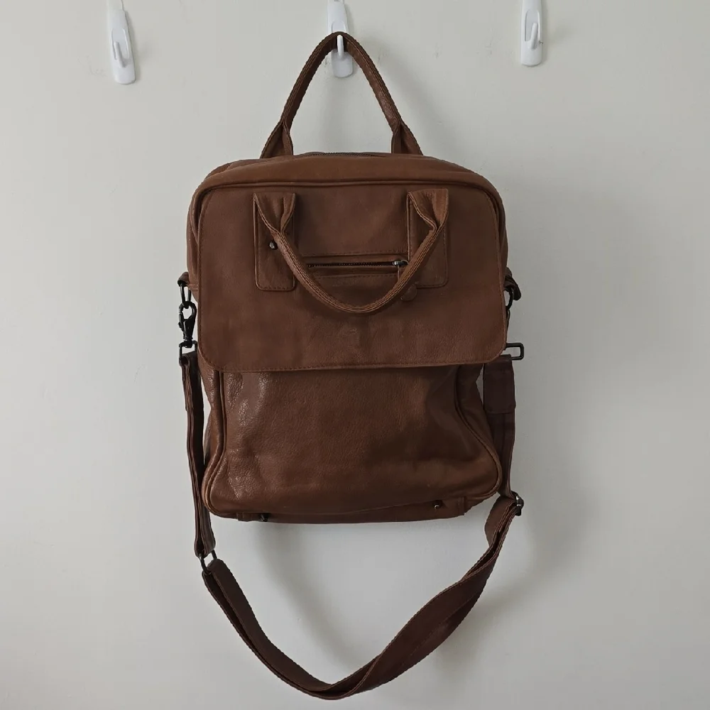 BRIEFING Creation Galleries Lafayette Brown/tan Cow Leather Bag